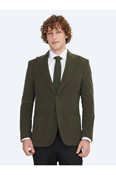 Kip Khaki Corded Modern Fit 100% Cotton Jacket