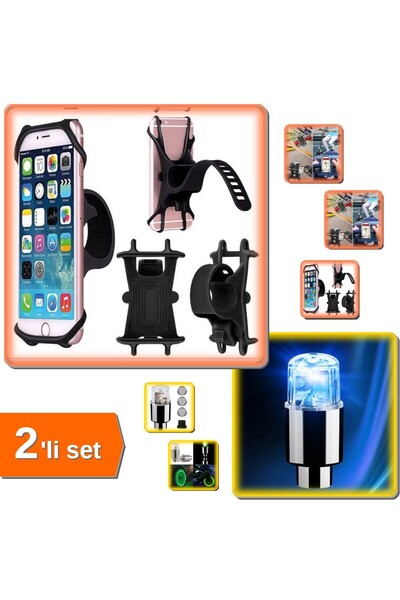 HerEveOyuncak Motosiklet ve Bisiklet Telefon Tutucu + Işıklı Bisiklet ve Arab...