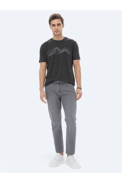 Kip Μπλουζάκι με λαιμόκοψη με ανθρακί στάμπα