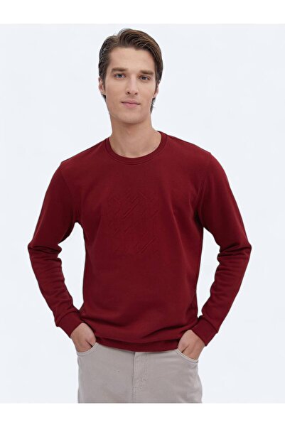 Kip Велосипедний комір Червоний принт Світшот