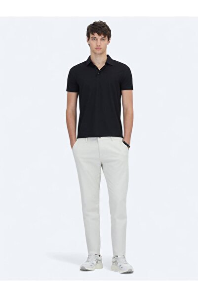 Kip Black Patterned Polo Neck T-Shirt