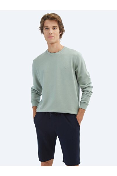 Kip Açık Yeşil Bisiklet Yaka Sweatshırt