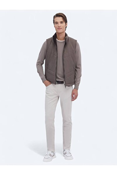 Kip Тъмен норков ежедневен плетен спортен елек със скрита качулка и стандартна кройка