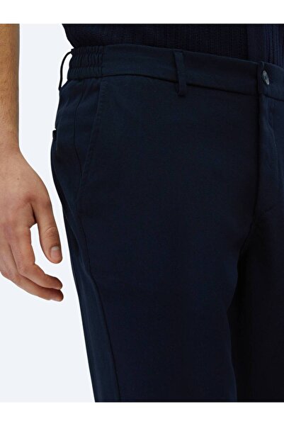 Kip Navy Blue Woven Jogging Fit Casual Trousers