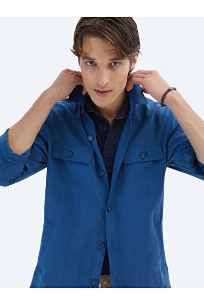 Kip Індиго Regular Fit Тканий овершерт