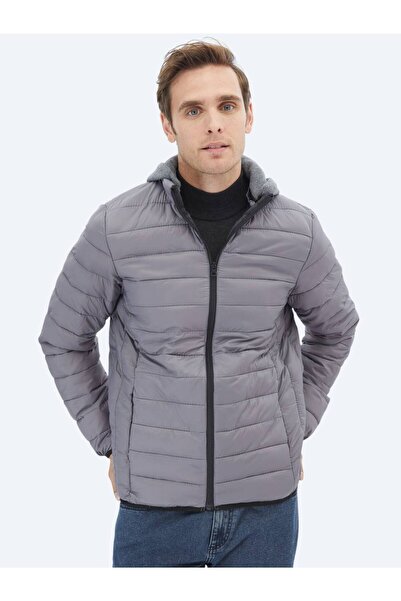 Kip Gri Regular Fit Casual Dokuma Mont