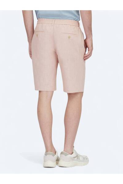 Kip Salmon Woven Jogging Fit Casual Cotton Blend Bermuda