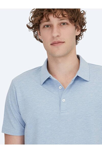 Kip Μπλουζάκι με γιακά Polo γαλάζιο βαμβακερό μείγμα