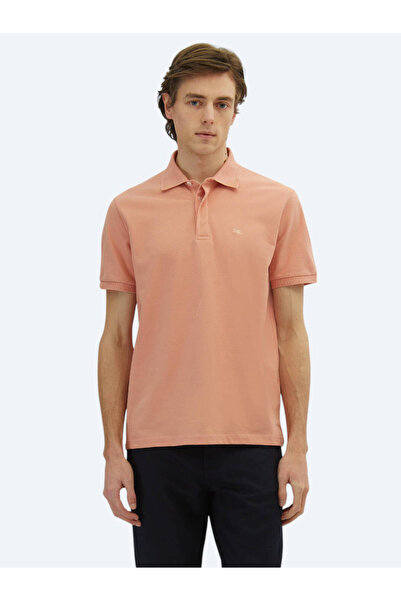 Kip Salmon Plain Polo Neck 100% Cotton T-Shirt