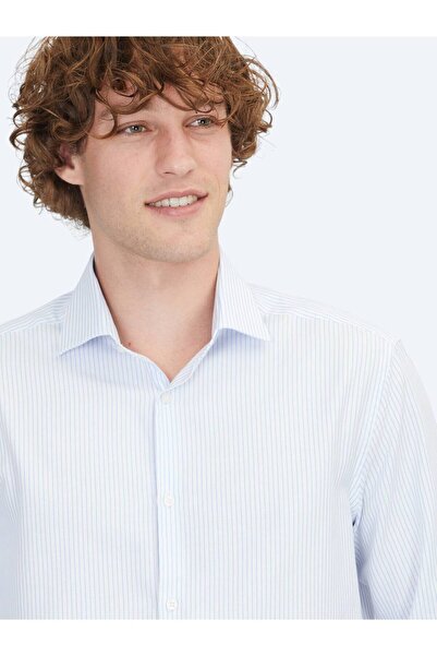 Kip Μπλε πουκάμισο Regular Fit Woven Classic 100% βαμβακερό