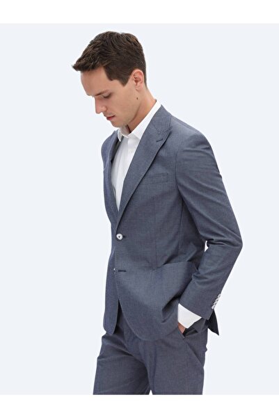 Kip Indigo Modern Fit Cotton Blend Suit