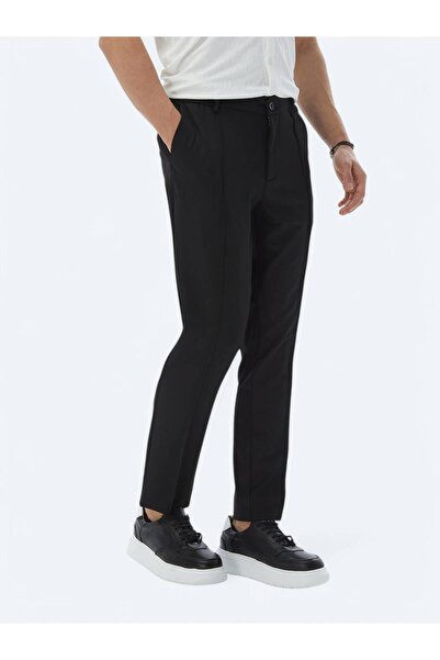 Kip Black Casual Jogging Fit Woven Trousers