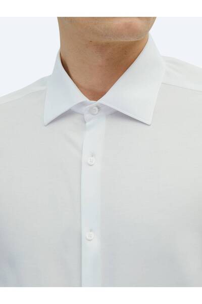 Kip Біла пряма сорочка Slim Fit з класичної бавовняної суміші