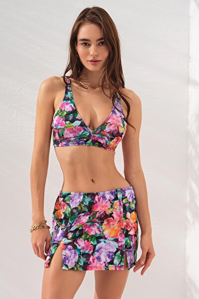 Pierre Cardin Pearl Etekli Fra Bikini Takım Üçlü Set Violet 231228