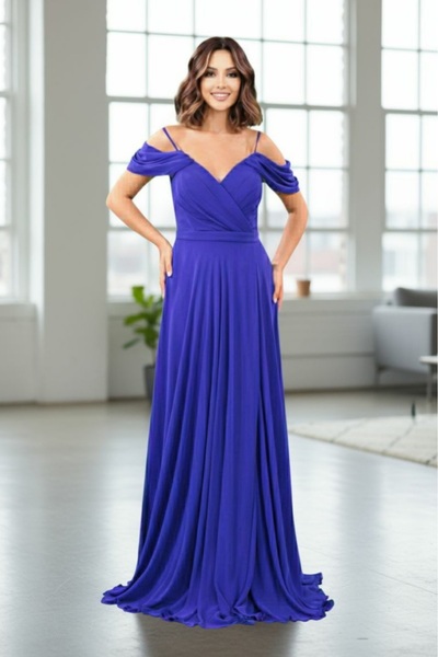 FaBe Fashion Askılı Yırtmaçlı Şifon Abiye