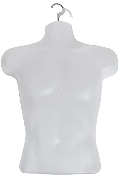 Silly fish مانيكان معلق أبيض للرجال، نصف جسم وظهر مجوف لعرض القميص (عبوة من 4...