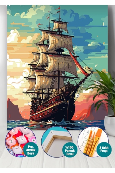 Denic Hobi Sayılarla Boyama Seti 40x50 Cm (Çıtalı) Fırça Boya Dahil Numaralı ...