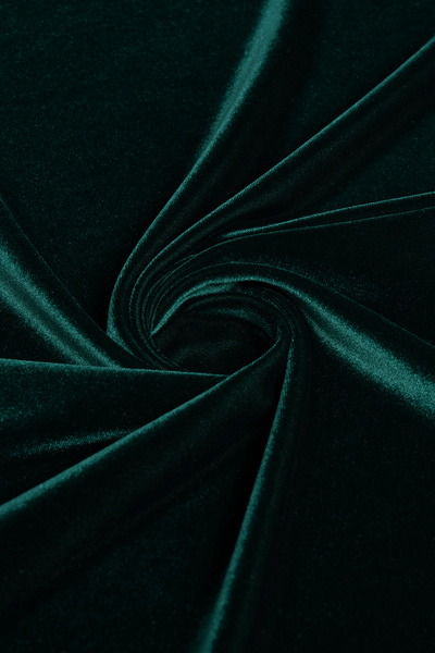 Kumaş Deposu Kadife Yeşil Rengi Örme Kumaş