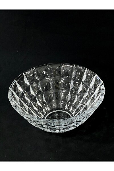 isra kristal Crystal Look Glass Bowl - Stylish Salad Bowl, Fruit Bowl and Presentation Bowl