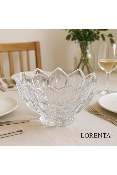 isra kristal Kristal Görünümlü Cam Kase – Şık Salata Kasesi, Meyvelik ve Sunum Kasesi