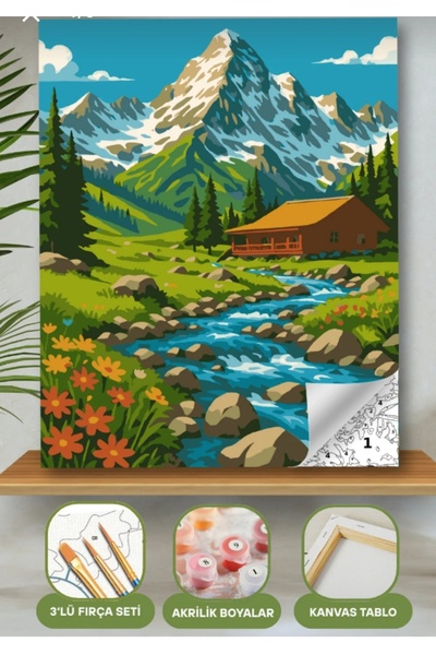 Denic Hobi Sayılarla Boyama Seti 40x50 Cm (Çıtalı) Fırça Boya Dahil Numaralı ...