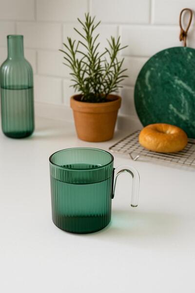 isra kristal Modern Design Colored Glass Mug – Stylish Cup for Coffee and Tea