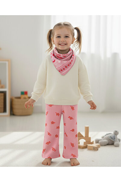 voyyo kids baby Set de 3 piese șic sezonier pentru fetiță, cu eșarfă cu model etnic și pantaloni largi
