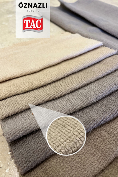 Taç Beige Chenille Textured Background Curtain with Sleeve Tie, Non-Pleated with Extra Foam | Write the Height Measurement as a Question to the Seller.