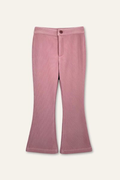 Mininio Kız Çocuk Ispanyol Paça Pantolon - Gül Kurusu