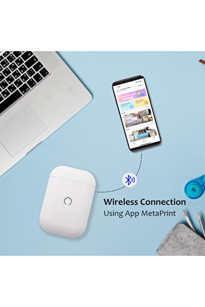 AiYin جهاز صنع الملصقات الحرارية المحمول D11s، بلوتوث، iOS وAndroid، بطارية 1200 مللي أمبير، USB-C