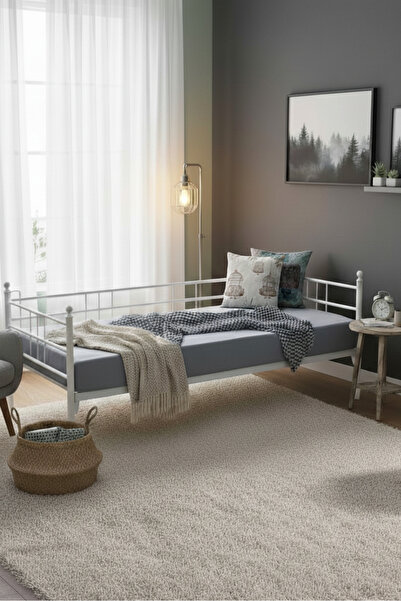 Home Mitrass Bohemia Daybed Tek Kişilik Sedir Divan Metal Karyola Beyaz