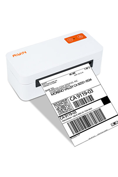 AiYin طابعة ملصقات حرارية للشحن E40Pro، 4×6، بلوتوث 203 نقطة في البوصة، نوع C، IOS Android Windows Mac