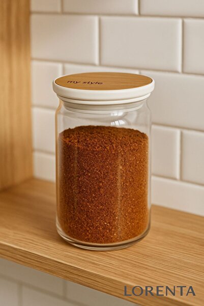 isra kristal Glass Jar with Bamboo Lid – Storage Container and Kitchen Organi...