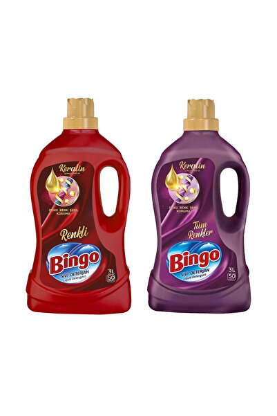 Bingo Renkli Sıvı Deterjan 3000 Ml 1 adet+ Bingo Onaran Koruma Sıvı Deterjan 3000 Ml 1 adt