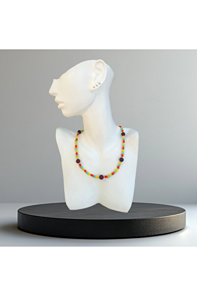 Alyas Aksesuar Handmade Amethyst Stone Necklace