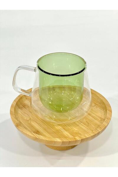 isra kristal Double Wall Colored Glass Mug – Heat Resistant Coffee and Tea Cup