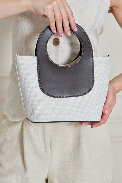 MODA Geantă de mână, de braț și de umăr pentru femei Almaria Brown Canvas Han...