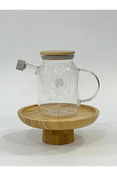 isra kristal Glass Oil Bottle with Bamboo Lid – Leak-Proof and Heat-Resistant Oil Container - Modern Design Glass Oil Dispenser