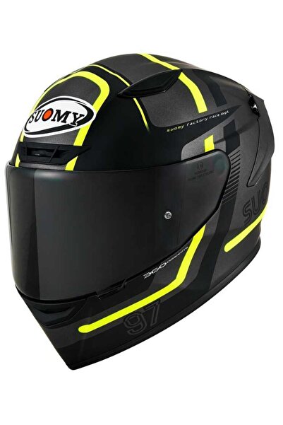 Suomy TRACK-1 KASK NINETY SEVEN GUN METAL-YELLOW