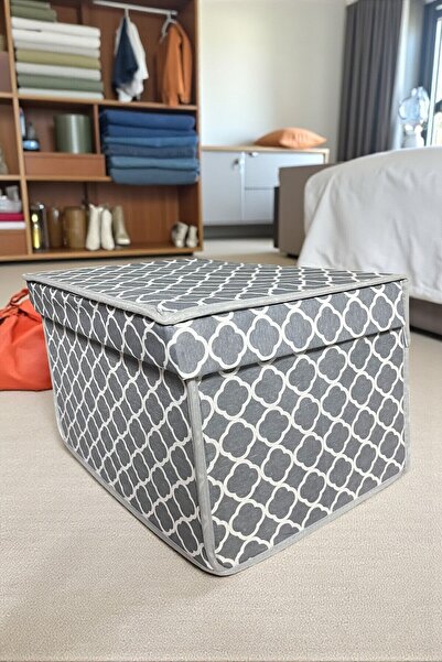 VAYBE Mini víceúčelová úložná krabice, úložná krabice, krabice, organizér, krabice na hračky Šedý vzor řetízku 30x40x25