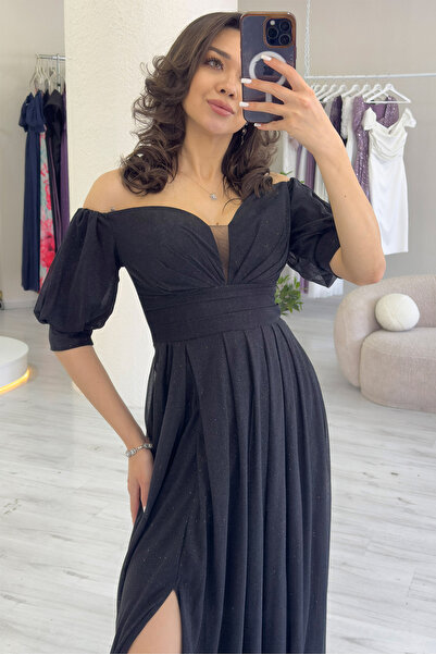 zks grup tekstil Βραδινό φόρεμα για γυναίκες σε μεγάλο μέγεθος - κοντό μανίκι, ντραπέ, χρώματα: λιλά, σακ, μαύρο, σμαραγδί πράσινο