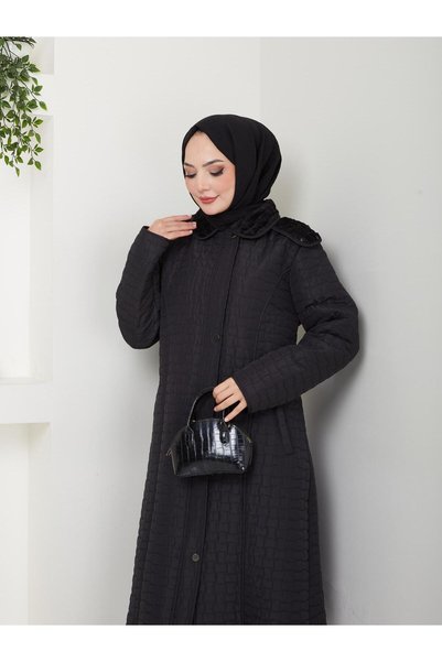 ELBİSHE Large Size Winter Quilted Coat with Fleece Lining Ck-1006