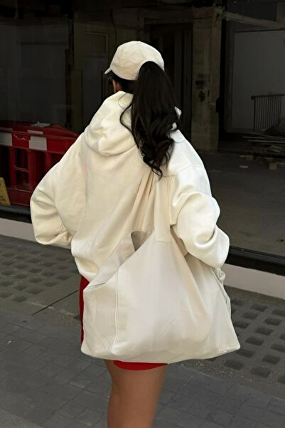 Le'sluette shadow of style Kadın San Francisco Nakışlı Relaxed Karyoka Dikişli Kapüşonlu Sweatshirt