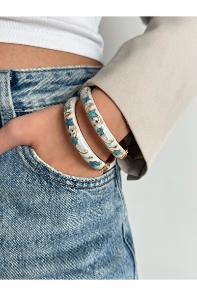 h&b design jewel Mavi Yıldız Detaylı Kelepçe Bileklik