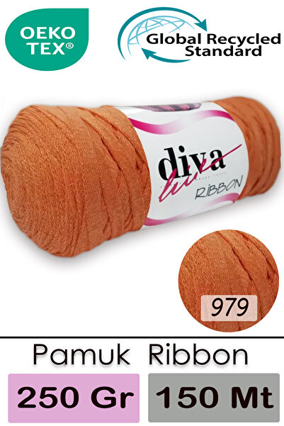 Diva İplik Diva Ribbon 979 Помаранчевий