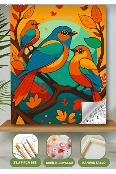 Denic Hobi Sayılarla Boyama Seti 40x50 Cm (Çıtalı) Fırça Boya Dahil Numaralı ...