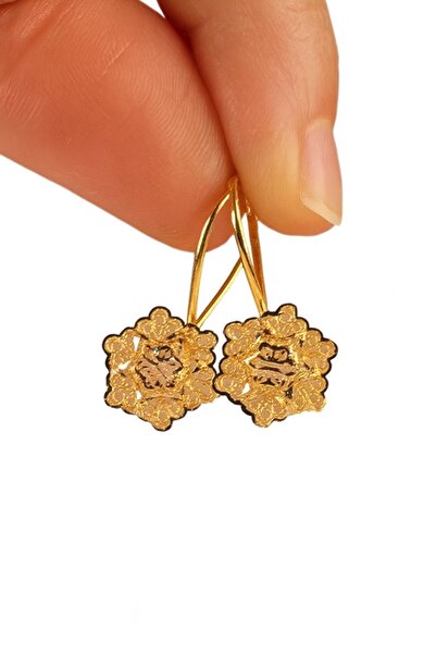 Çgk Çiğdem Gürel Kuyumculuk 14 Ayar Altın Gül Küpe