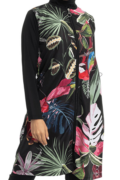 LEOMA Fully Covered Water Repellent Quick Drying Zippered Hijab Swimsuit