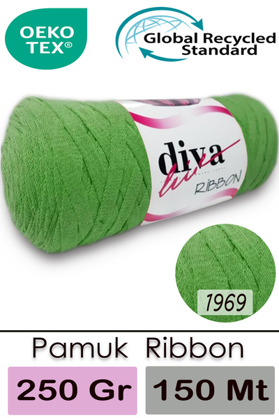 Diva İplik Diva Ribbon 1969 Яблучно-зелений