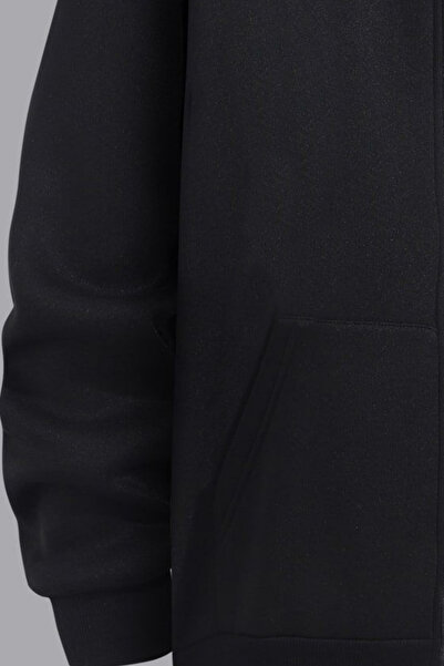 DEEPSENSE Чоловічий чорний худі з капюшоном на блискавці Oversize Sweatshirt Куртка Кардиган